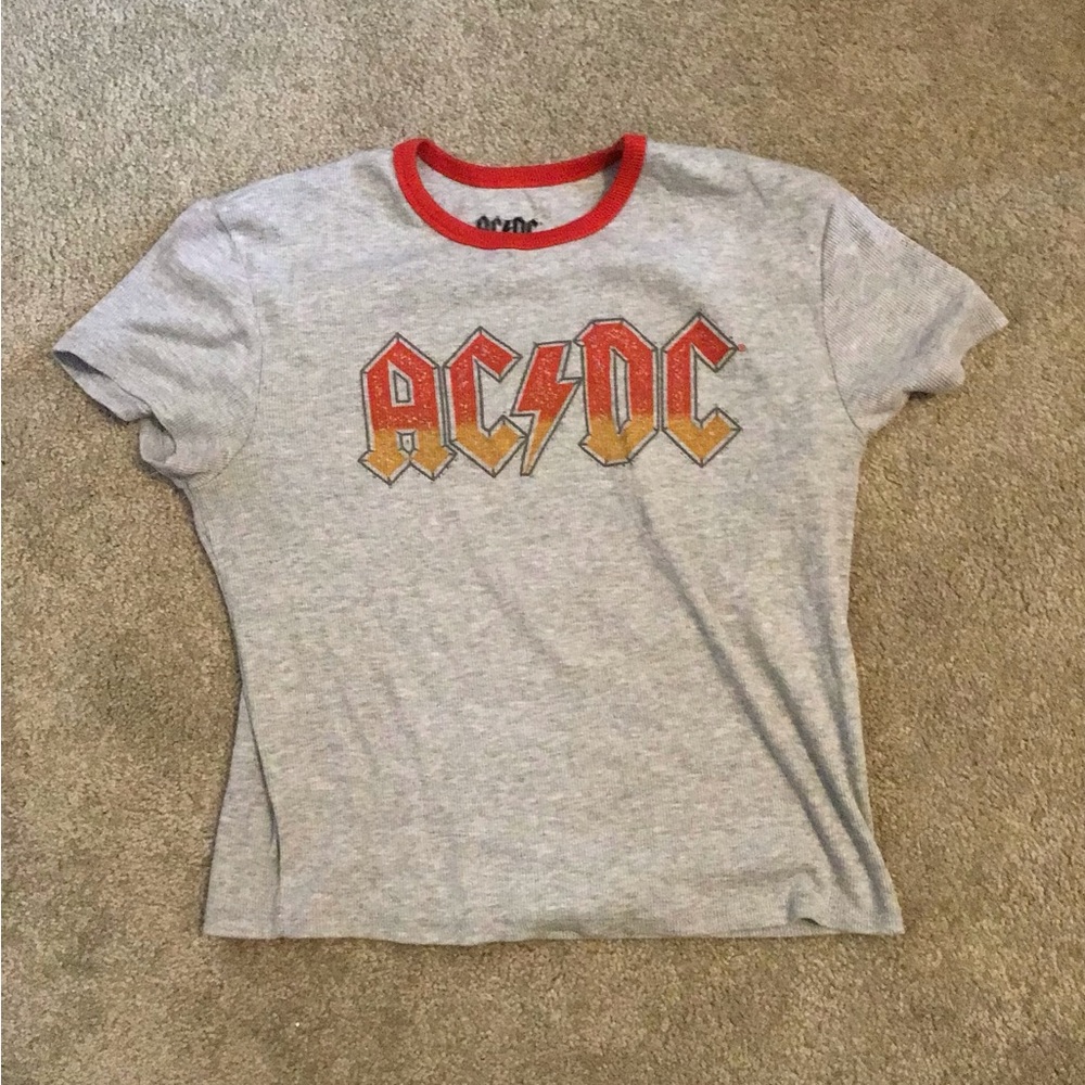 AC/DC Gray Cropped T-Shirt